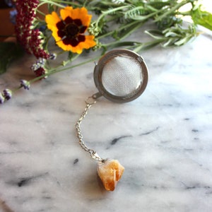 Citrine Crystal Tea Infuser, Gemstone Tea Strainer, Loose Leaf Tea Infuser