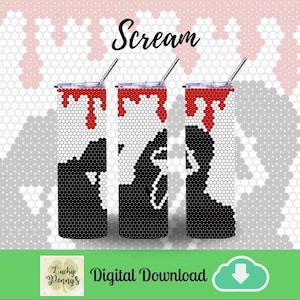 Scream SS20 Rhinestone Tumbler Pattern | SS20/5mm Rhinestones| 20 oz Tumbler Pattern | Digital Download | Custom Designed Patterns