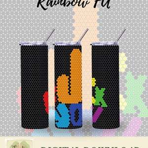 Rainbow FU SS20 Rhinestone Tumbler Pattern | SS20/5mm Rhinestones| 20 oz Tumbler Pattern | Digital Download | Custom Designed Patterns