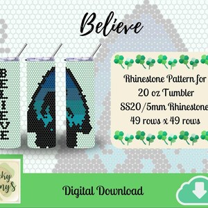 Believe SS20 Rhinestone Tumbler Pattern | SS20/5mm Rhinestones| 20 oz Tumbler Pattern | Digital Download | Custom Designed Patterns