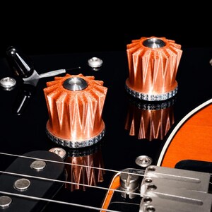Perillas de guitarra con corona de oro rosa: volumen y tono
