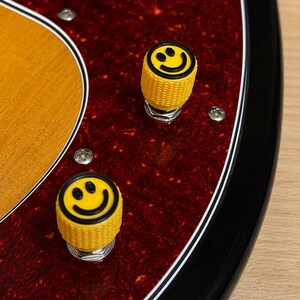 Perillas de guitarra con carita feliz — Juego de 2, Volumen y tono para guitarra eléctrica