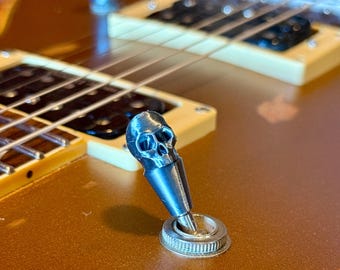Dark Chrome Skull Guitar Toggle Switch Tip
