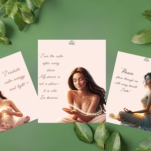 Printable Affirmation Cards – Peace & Meditation Deck – Digital Download by Manifest With Rige