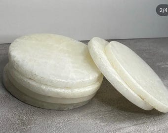 White Onyx Round coasters