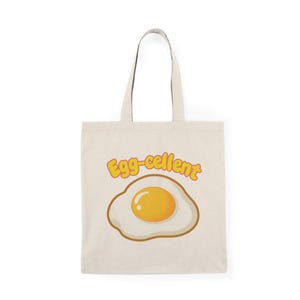 Egg-cellent Einkaufstasche, umweltfreundliche Einkaufstasche, Geschenk für Feinschmecker, wiederverwendbare Einkaufstasche, lustige Strandtasche