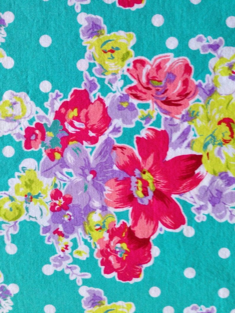 Aqua Polka Dot Garden blue green purple red white Pretty Simple Drawstring Project Bag Set