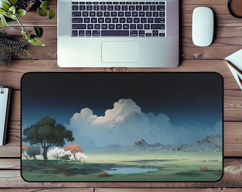 Tapete de escritorio con paisaje primaveral oscuro: decoración de escritorio con fondo de Studio Ghibli