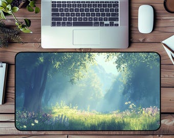 Alfombrilla de escritorio Bosque Tranquilo, decoración de oficina para amantes de la naturaleza