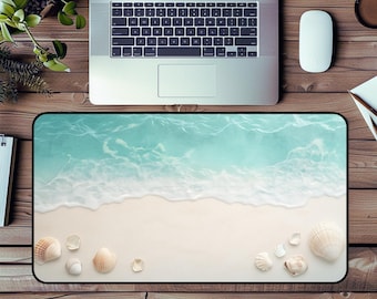 Alfombrilla de escritorio con estampado playero / Decoración de oficina náutica costera