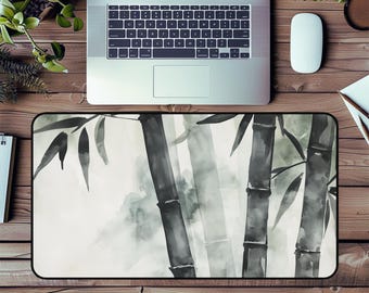 Alfombrilla de escritorio de bambú / Alfombrilla de ratón de arte japonés, inspirada en la naturaleza.