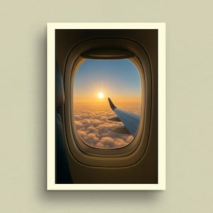 Digital Download Sunset Plane Window View