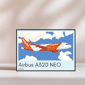 Airbus A320 NEO easyJet Poster – Digital Download Plane Art, Modern Aviation Print, Airline Wall Decor, Pilot Gift, Travel Poster