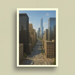 Digital Download Beautiful City Skyscraper Art Digital Print