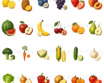 Fruits & Vegetables Flashcards: Realistic Montessori Learning Cards (Digital Download)
