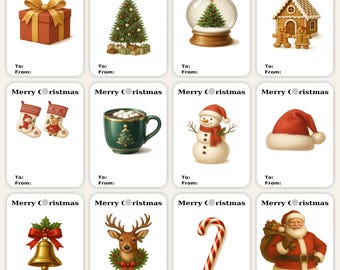 Printable Christmas Gift Tags | Holiday Tags | PDF & JPG Digital Download