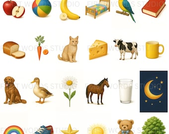 Montessori First Words Flashcards | Toddler Learning Cards | Digital PDF + JPG