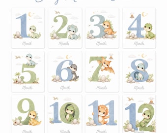 Printable Baby Boy Milestone Cards | Monthly Milestones | 5x7 Digital Download