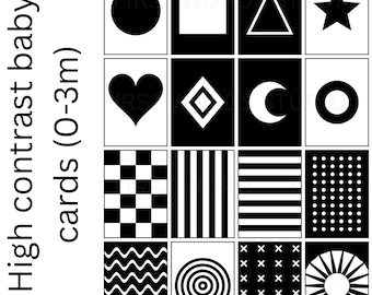 High Contrast Baby Flashcards | Newborn Sensory Cards | Black & White Visual Stimulation (0–3 Months)