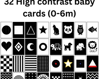 High Contrast Baby Flashcards Bundle | Newborn & Infant Sensory Cards | Visual Stimulation Set (0–6 Months)