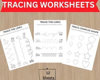 Tracing Workbook for Toddlers | Printable Line & Shape Tracing Worksheets