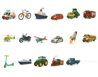 Vehicles Montessori Flashcards | PDF + JPG | Digital Download