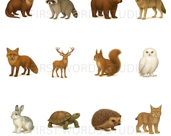 Forest Animal Flashcards | Montessori Printable | Toddler & Preschool Learning | Digital Download