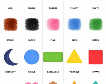 Shapes & Colors Flashcards | Printable Montessori Cards | Toddler Preschool Set
