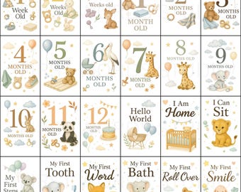 Baby Milestone Cards | 5x7 Printable | Digital Download