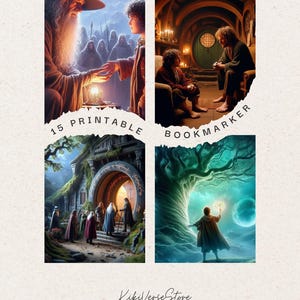 Può includere: Un set di 15 segnalibri stampabili de Il Signore degli Anelli con illustrazioni dal libro. I segnalibri sono in vari stili, tra cui scene del libro e personaggi della storia. I segnalibri sono perfetti per ogni fan de Il Signore degli Anelli.
