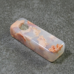 Cotton Candy Agate Pipe, Agate Pipe, Stone Pipe, Gemstone Pipe
