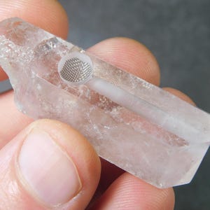 Crystal Pipe, Clear Crystal Pipe, Stone Pipe, Gemstone Pipe