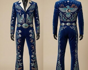 Embroidered Western Suit: Custom Made Cotton Coat Pant Set