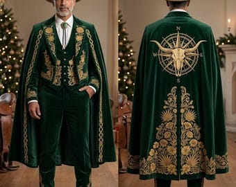 Embroidered Western Suit: Custom Made Cotton Coat Pant Set
