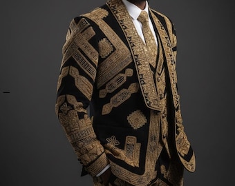 Geborduurd westernkostuum: op maat gemaakte katoenen mantelbroekset