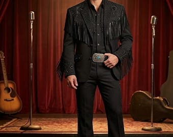 Embroidered Western Suit: Custom Made Cotton Coat Pant Set