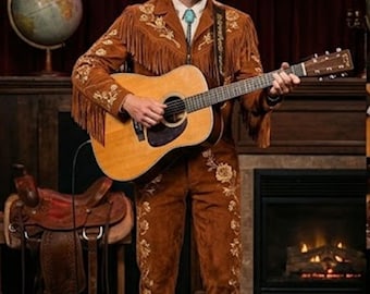 Embroidered Western Suit: Custom Made Cotton Coat Pant Set