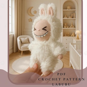 Crochet Labubu Pattern,Handmade Labubu Crochet Toy Pattern,Amigurumi Labubu Cute Animal Crochet,Easy Digital Download