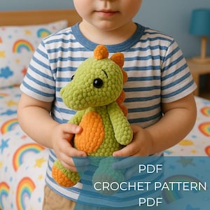 Crochet Dinosaur Pattnern,Handmade Crochet Dinosaur,– Amigurumi Dinosaur Toy,Cute Animal Gift, Colorful Dinosaur , Soft Toy for Kids