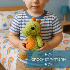 Handmade Crochet Baby Dinosaur,Crochet Dinosaur Pattnern,– Amigurumi Dinosaur Toy,Cute Animal Gift, Colorful Dinosaur,