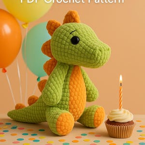 Crochet Dinosaur Pattnern,Handmade Crochet Dinosaur,– Amigurumi Dinosaur Toy,Cute Animal Gift, Colorful Dinosaur , Soft Toy for Kids
