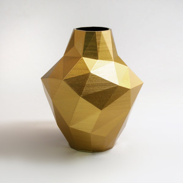 Contemporary Vase Decorative Vase Modern Gold Vase Abstract Glam Vase Golden Decor Golden Triangle Vase Gold Decor Gold Bud Vase Modern Vase
