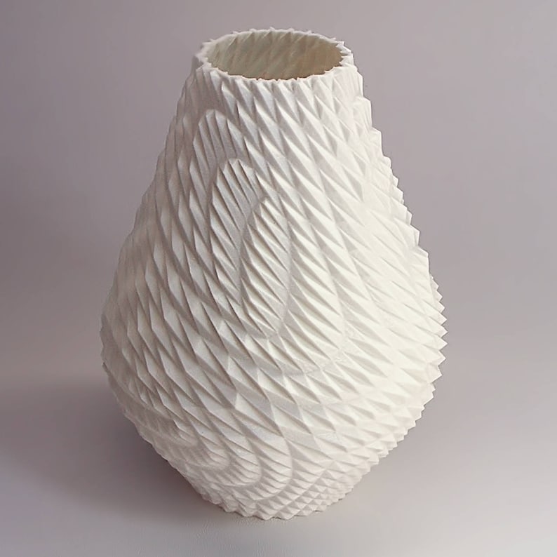 Modern Zen Vase White Plastic Floor Vase Modern Home Textured Etsy