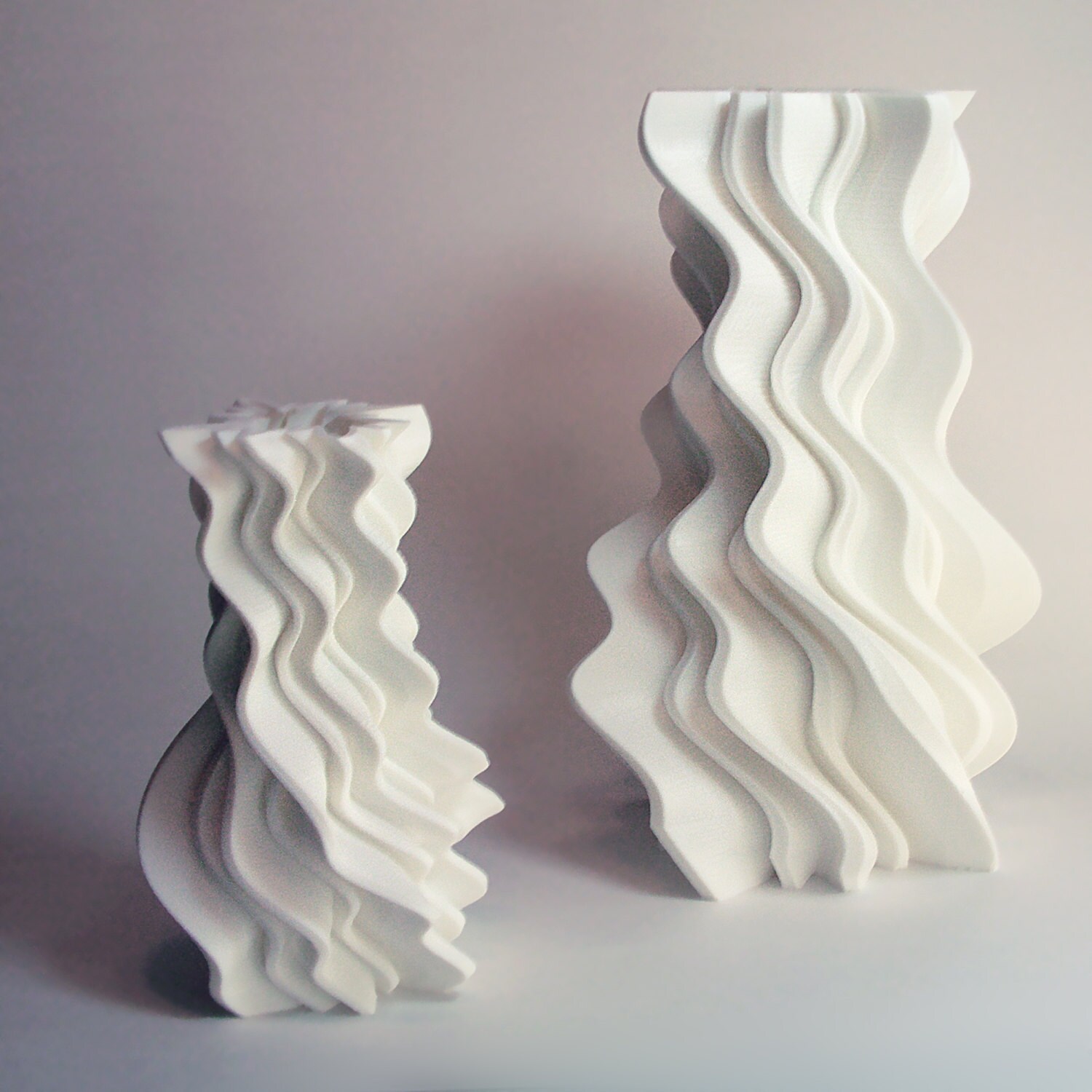 Wavy Abstract Decorative Vase Set Wavy Lines Funky Vase Set 3D Etsy