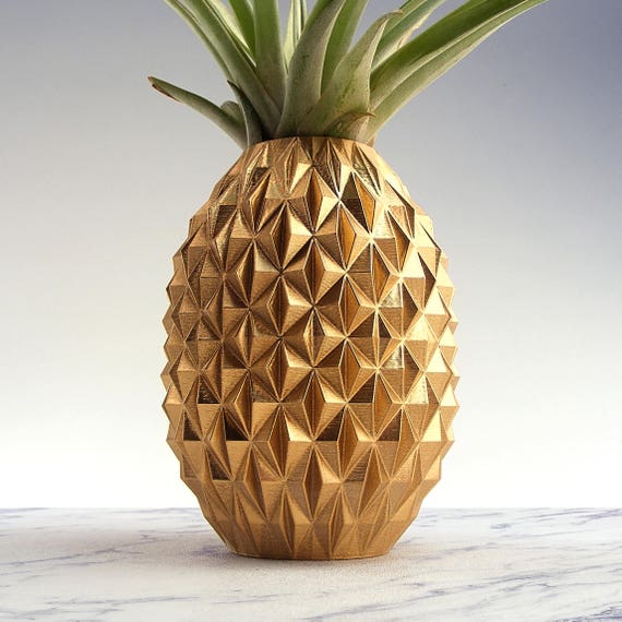 Ananas doré pot ananas cadeaux Decor Tropical ananas Pot Etsy