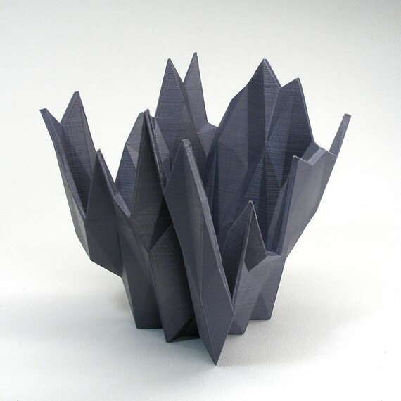 Abstract Mountain Sculpture Office Desk Decor Cubism Abstract Etsy