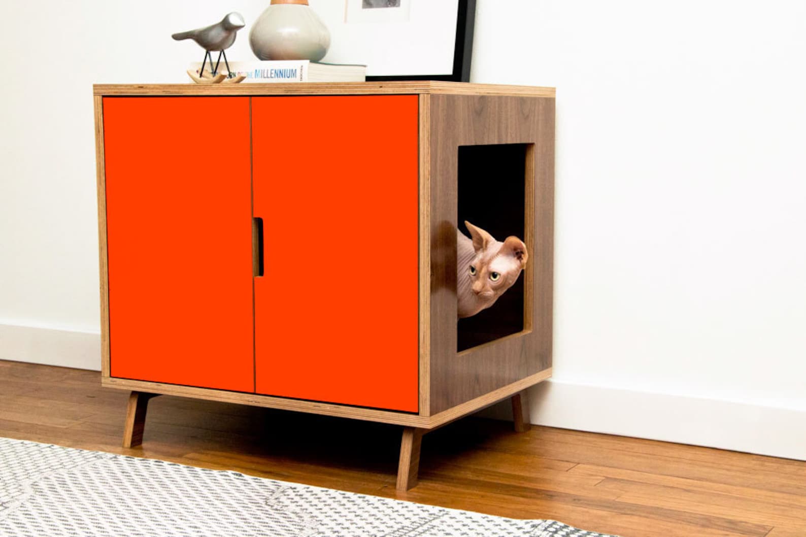 Mid Century Modern Cat Litter Box Furniture LARGE Cat Litter Etsy