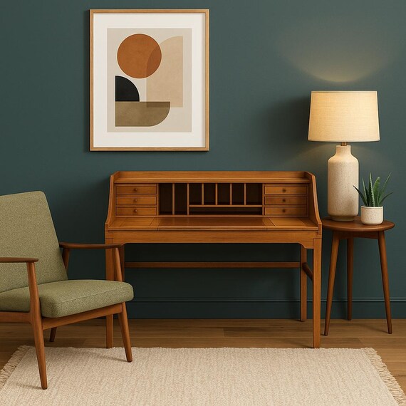 Mid-century Scandinavian Pine Desk by Andreas Hansen - Etsy