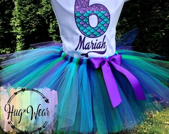 Personalized Mermaid Birthday Tutu Outfit - Under The Sea Party