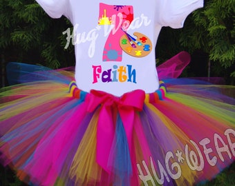 Paint Party Birthday Tutu Outfit , 7th Birthday, Paint party, Painting Party,  Art Party (Any age)